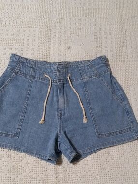 OAT NEW YORK CLOUD LUXE Women’s Denim Drawstring BUTTON ZIPPERED Shorts SZ.2/26